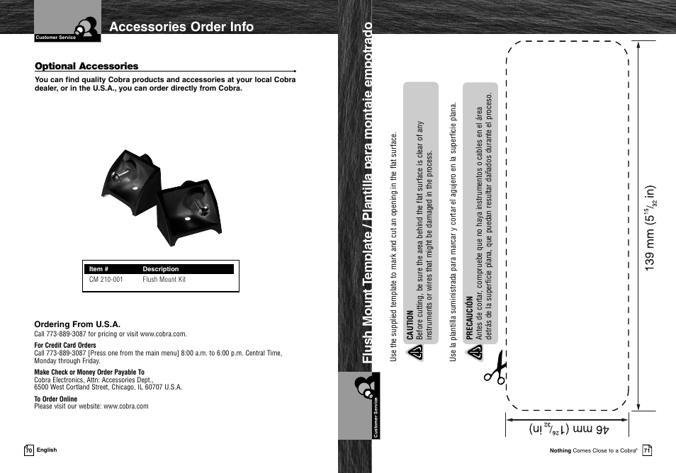 Accessories order info | Cobra Electronics MRF45 User Manual | Page 38 / 38