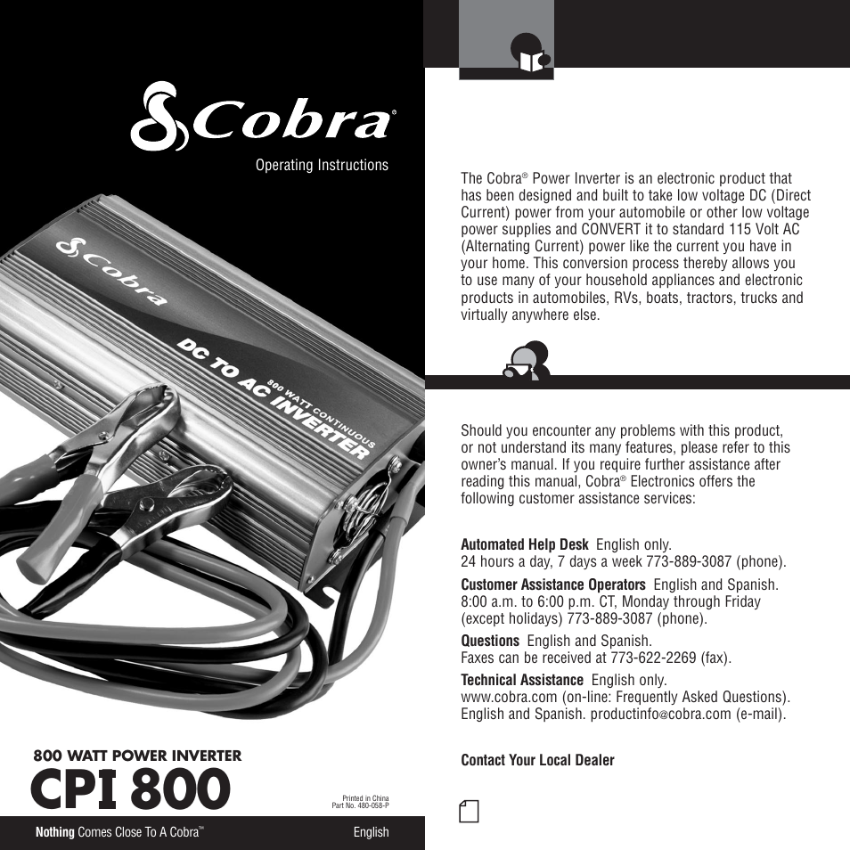 Cobra Electronics CPI 800 User Manual | 12 pages