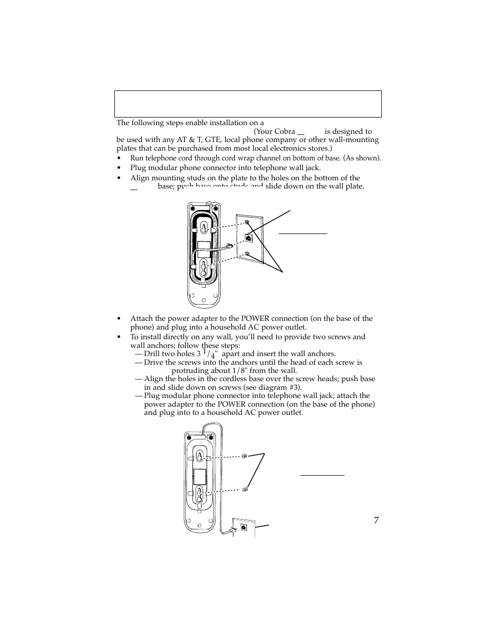 Wall mounting instructions | Cobra Electronics NavOne 2500 User Manual | Page 8 / 20
