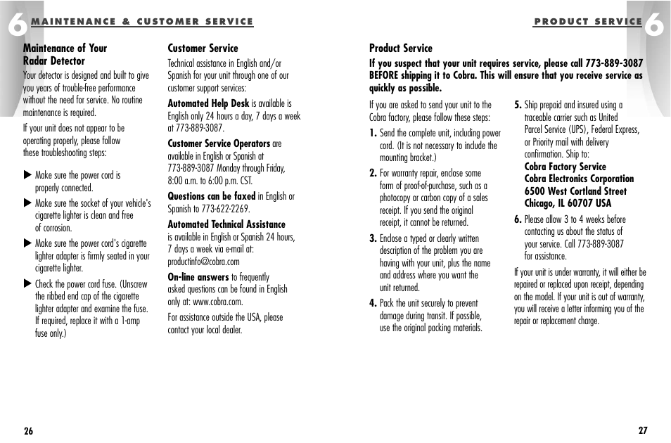 Cobra Electronics ESD-9870 User Manual | Page 17 / 21