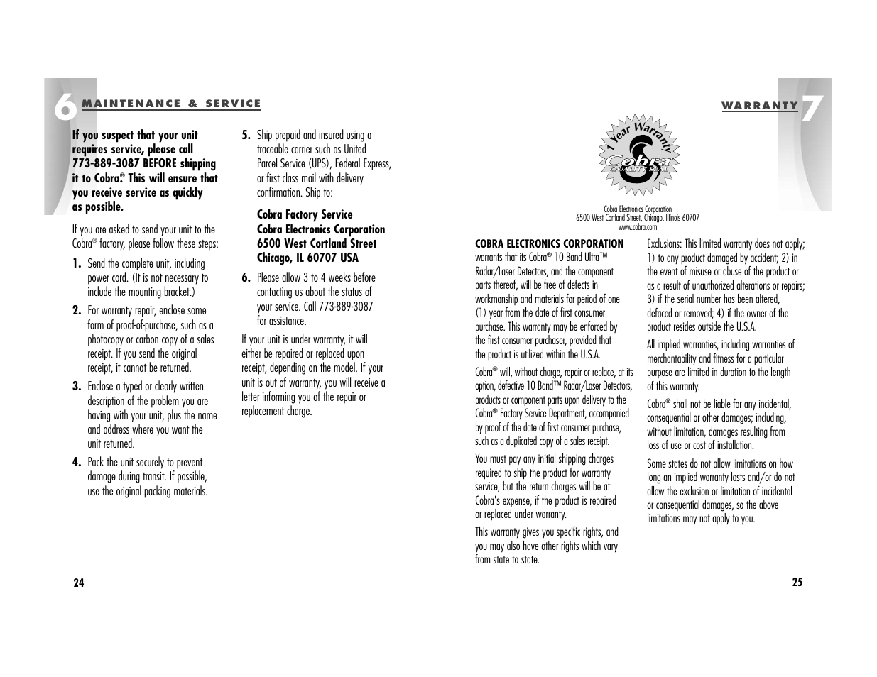 Cobra Electronics ESD9860 User Manual | Page 15 / 18