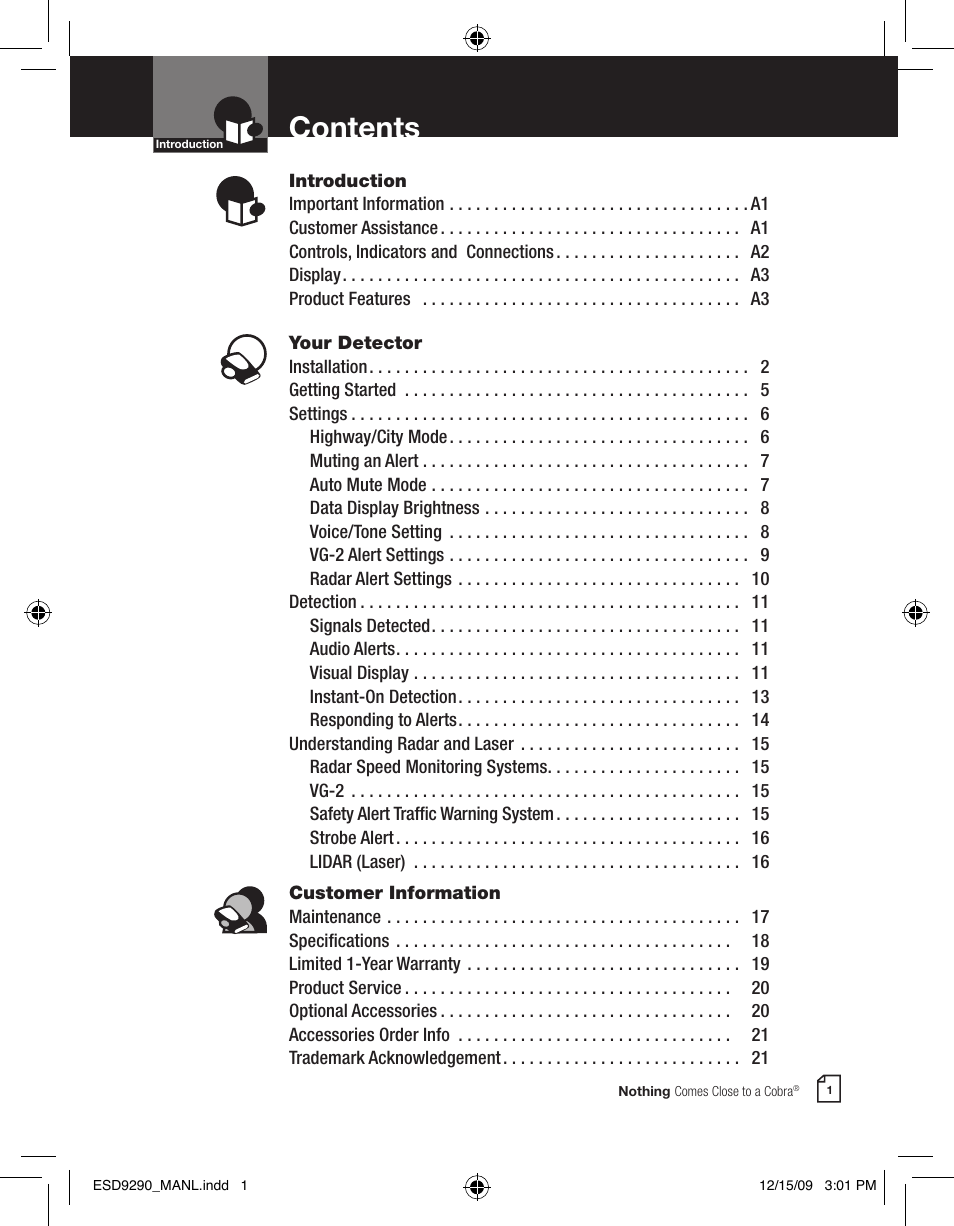 Cobra Electronics ESD 9290 User Manual | Page 3 / 13