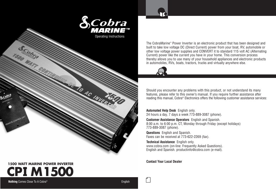 Cobra Electronics CPI M1500 User Manual | 16 pages