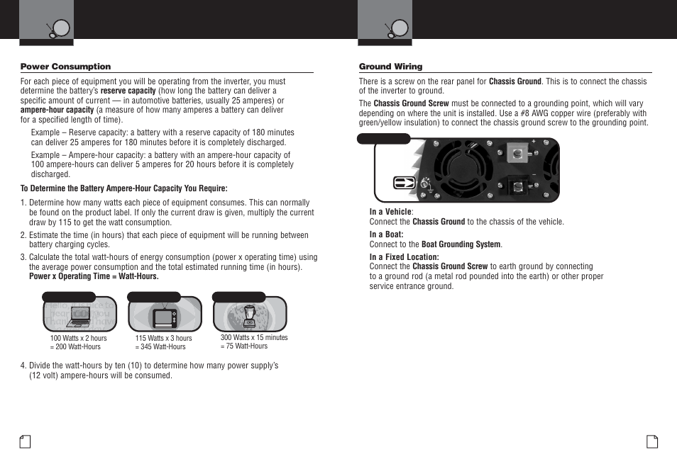 Power consumption, Ground wiring | Cobra Electronics CPI M1500 User Manual | Page 9 / 16