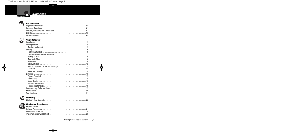 Cobra Electronics COBRA XRS 930 User Manual | Page 3 / 15