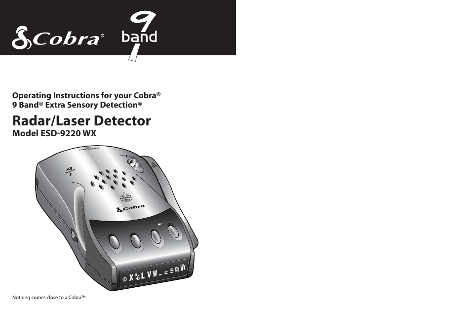 Cobra Electronics ESD-9220 WX User Manual | 18 pages