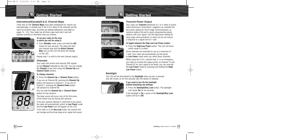 Getting started | Cobra Electronics MR HH400 EU User Manual | Page 18 / 24