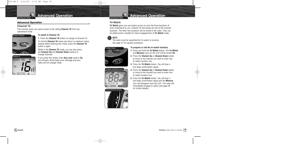 Advanced operation | Cobra Electronics MR HH400 EU User Manual | Page 20 / 24