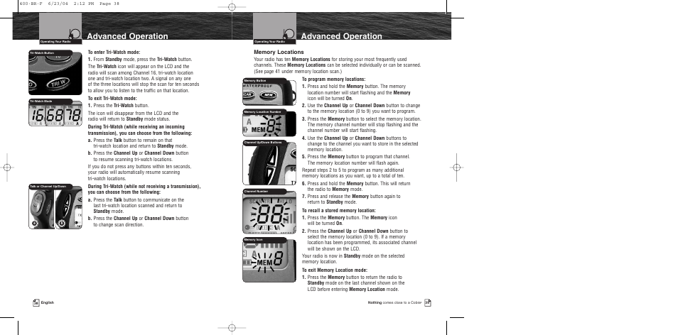 Advanced operation | Cobra Electronics MR HH400 EU User Manual | Page 21 / 24