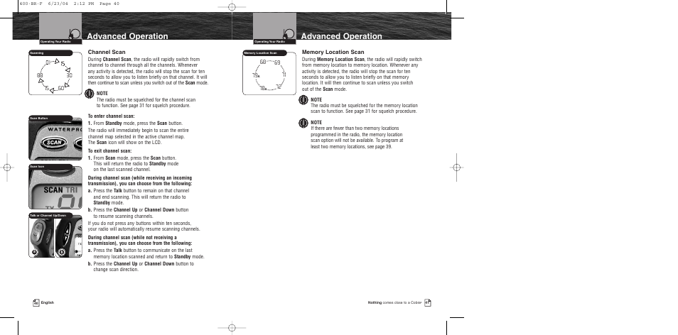 Advanced operation | Cobra Electronics MR HH400 EU User Manual | Page 22 / 24