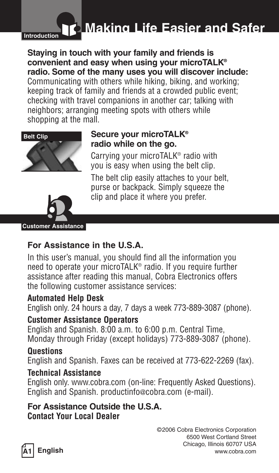 Making life easier and safer | Cobra Electronics LI 6000WX User Manual | Page 2 / 20