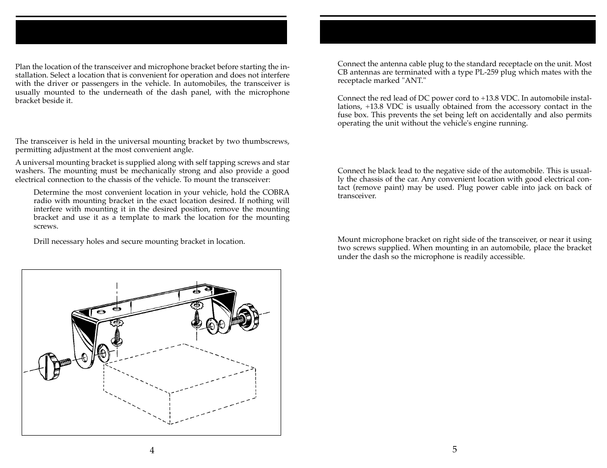 Installation (cont.), Installation | Cobra Electronics 29 LTD ST User Manual | Page 4 / 11