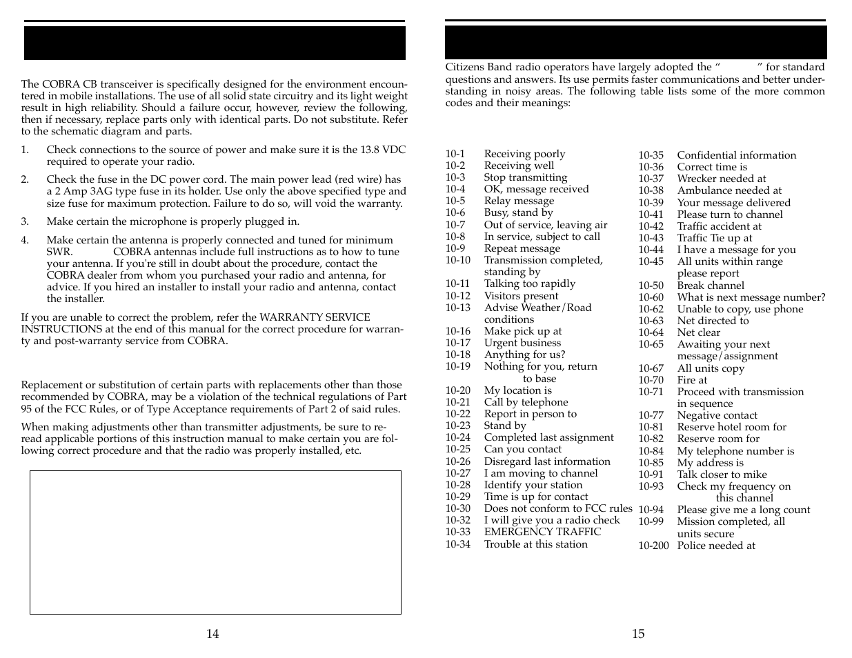 Maintenance and adjustment, Appendix | Cobra Electronics 29 LTD ST User Manual | Page 9 / 11
