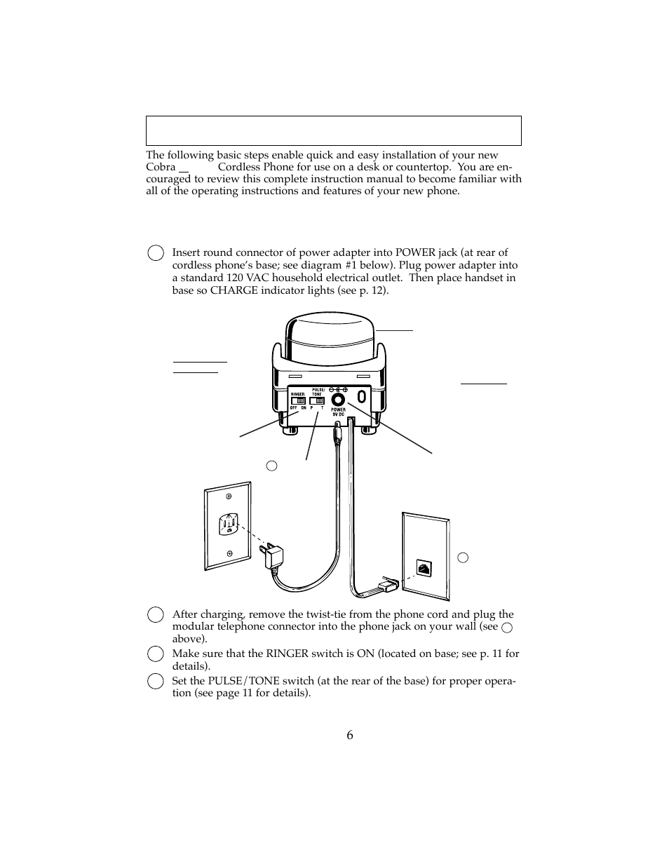 Quick set-up guide | Cobra Electronics CP-2501 User Manual | Page 7 / 20