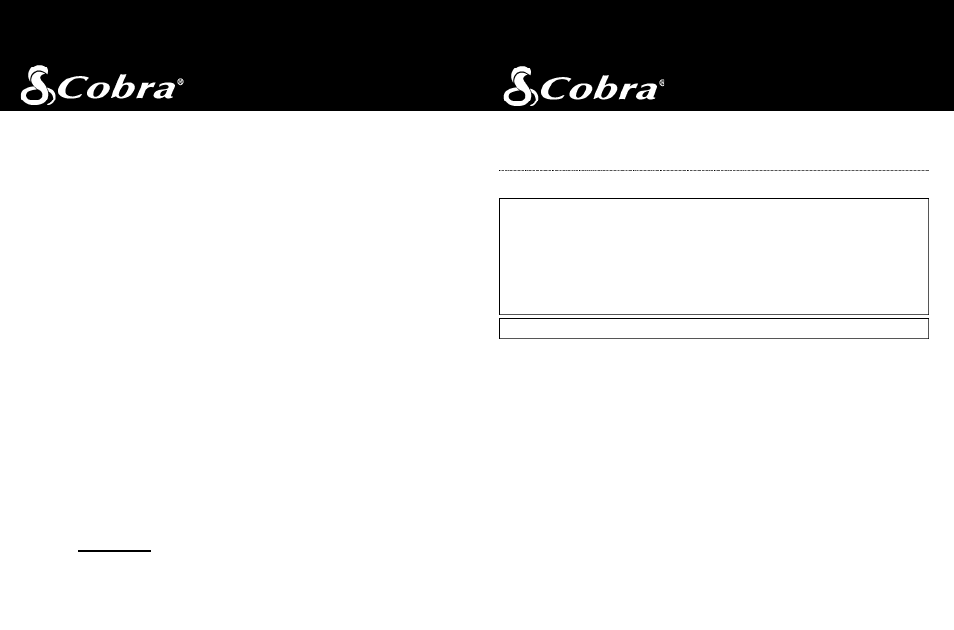 Cobra Electronics FRS 110 User Manual | Page 14 / 14