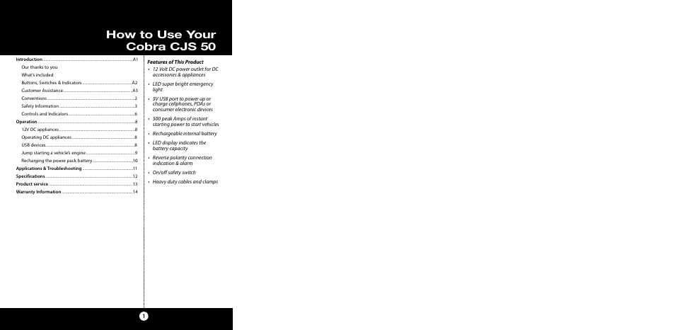 How to use your cobra cjs 50 | Cobra Electronics CJS 50 User Manual | Page 3 / 9