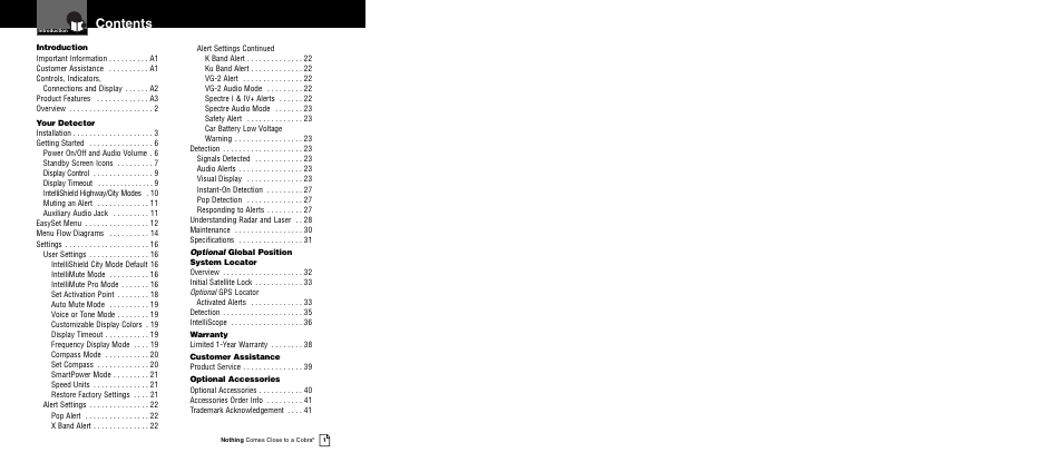 Cobra Electronics XRS 9945 User Manual | Page 3 / 23