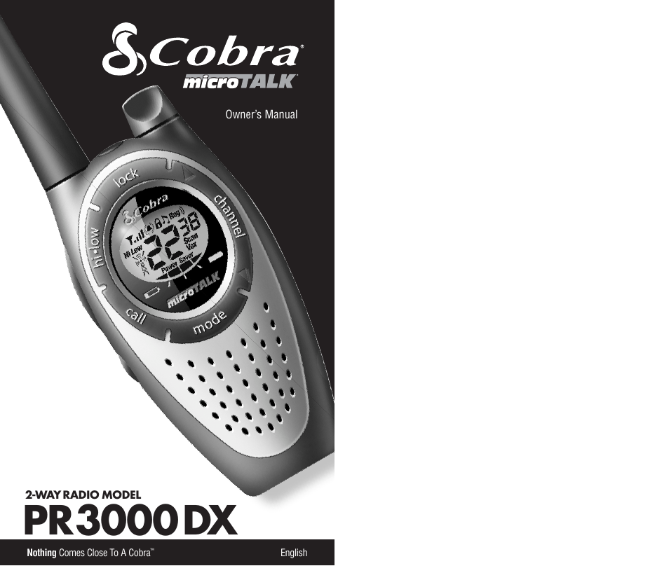 Cobra Electronics PR3000DX User Manual | 24 pages