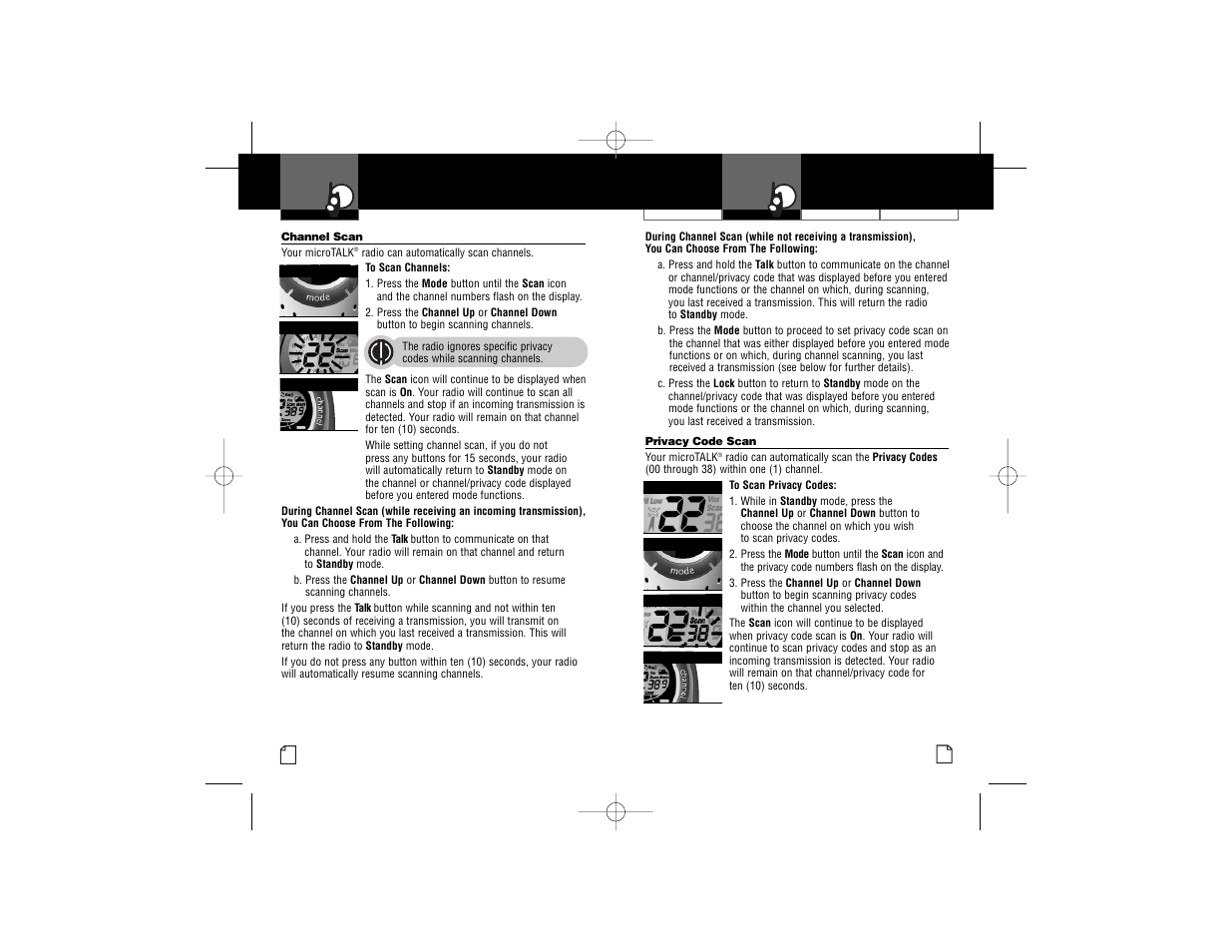 Mode functions | Cobra Electronics PR3175WX User Manual | Page 10 / 16