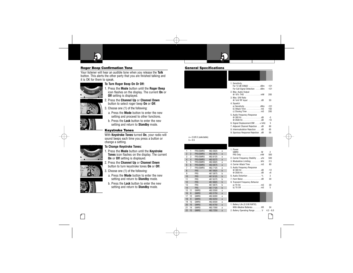 Mode functions | Cobra Electronics PR3175WX User Manual | Page 13 / 16