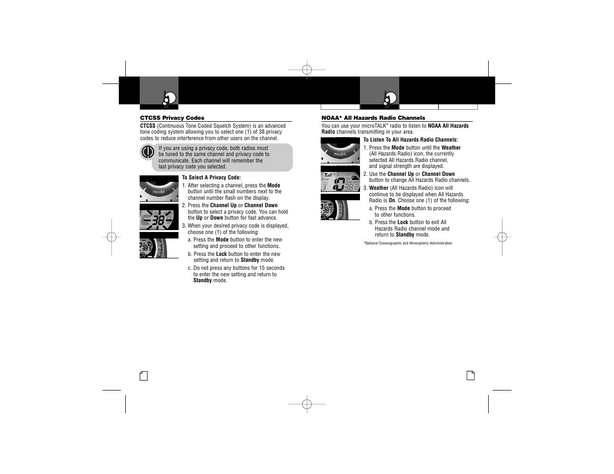Mode functions | Cobra Electronics PR3175WX User Manual | Page 7 / 16