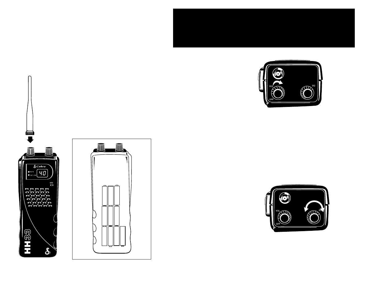 Operation, Turning on/squelch, Getting started | Cobra Electronics HH 33 User Manual | Page 5 / 11