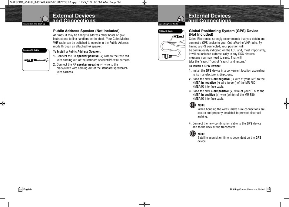 External devices and connections | Cobra Electronics MR F80B-D User Manual | Page 15 / 45