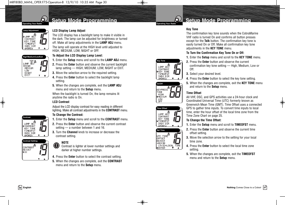 Setup mode programming | Cobra Electronics MR F80B-D User Manual | Page 19 / 45