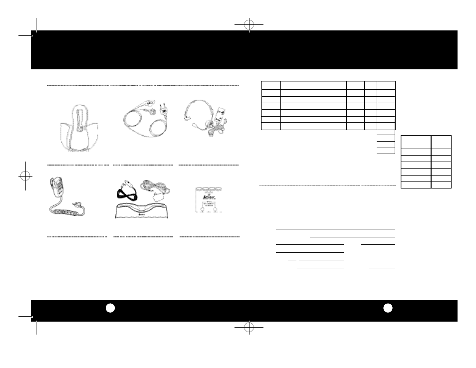 Accessory order form, Optional accessories | Cobra Electronics MicroTalk 2-Way Radio User Manual | Page 12 / 16