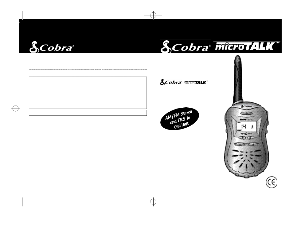 2 way radio, O pe rating instru ctions for your, Frs 115 | Cobra Electronics MicroTalk 2-Way Radio User Manual | Page 13 / 16