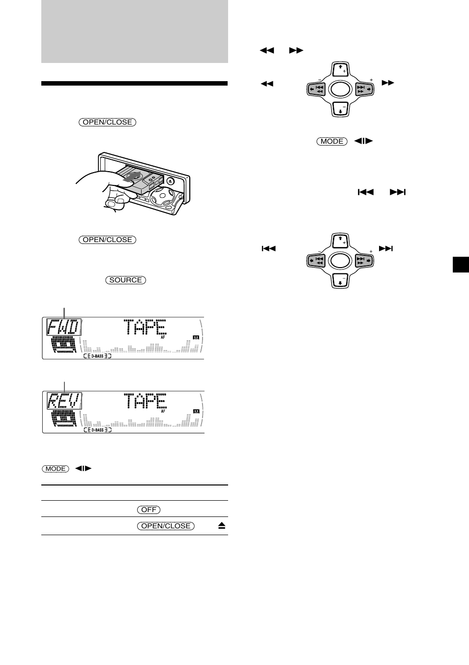 Cassette player, Listening to a tape, Fast-winding the tape | Sony XR-M510 User Manual | Page 11 / 212