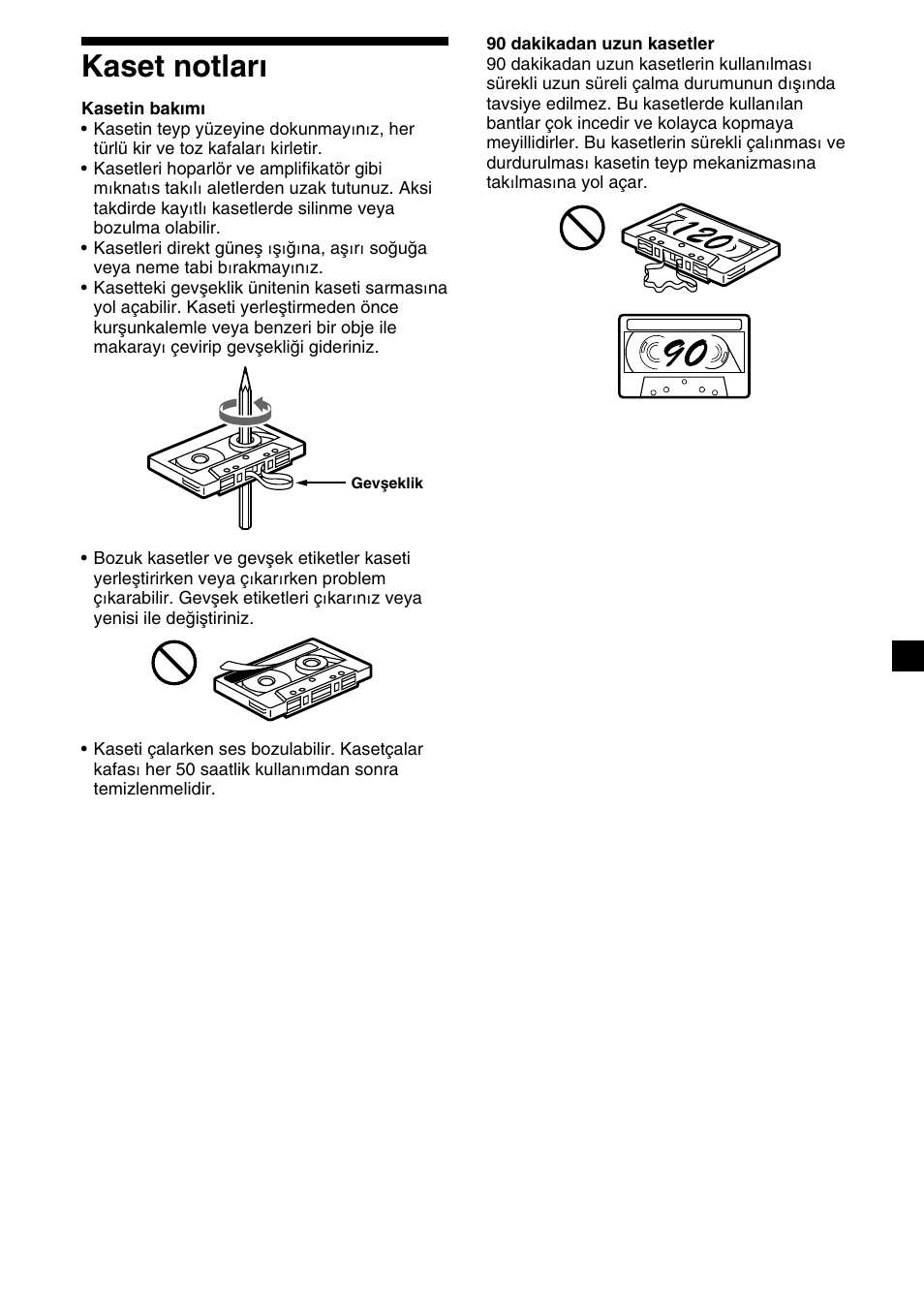 3kaset notları | Sony XR-M510 User Manual | Page 129 / 212