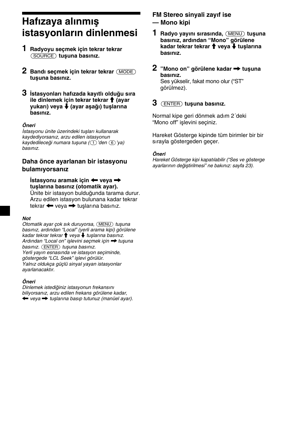 Hafızaya alınmış istasyonların dinlenmesi | Sony XR-M510 User Manual | Page 140 / 212