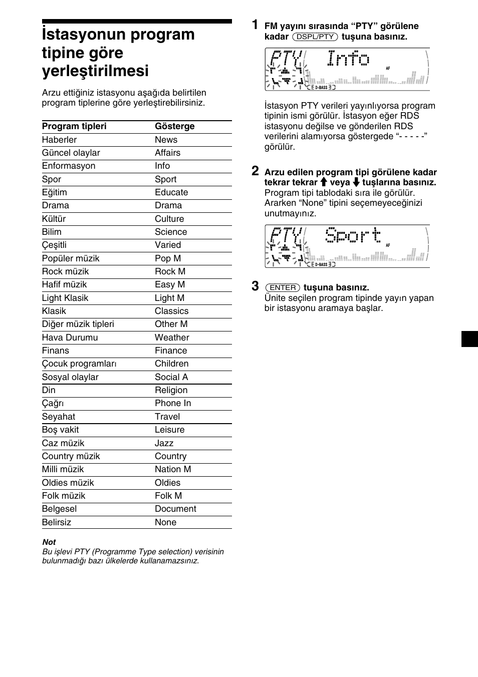 19 istasyonun program tipine göre yerleştirilmesi | Sony XR-M510 User Manual | Page 145 / 212