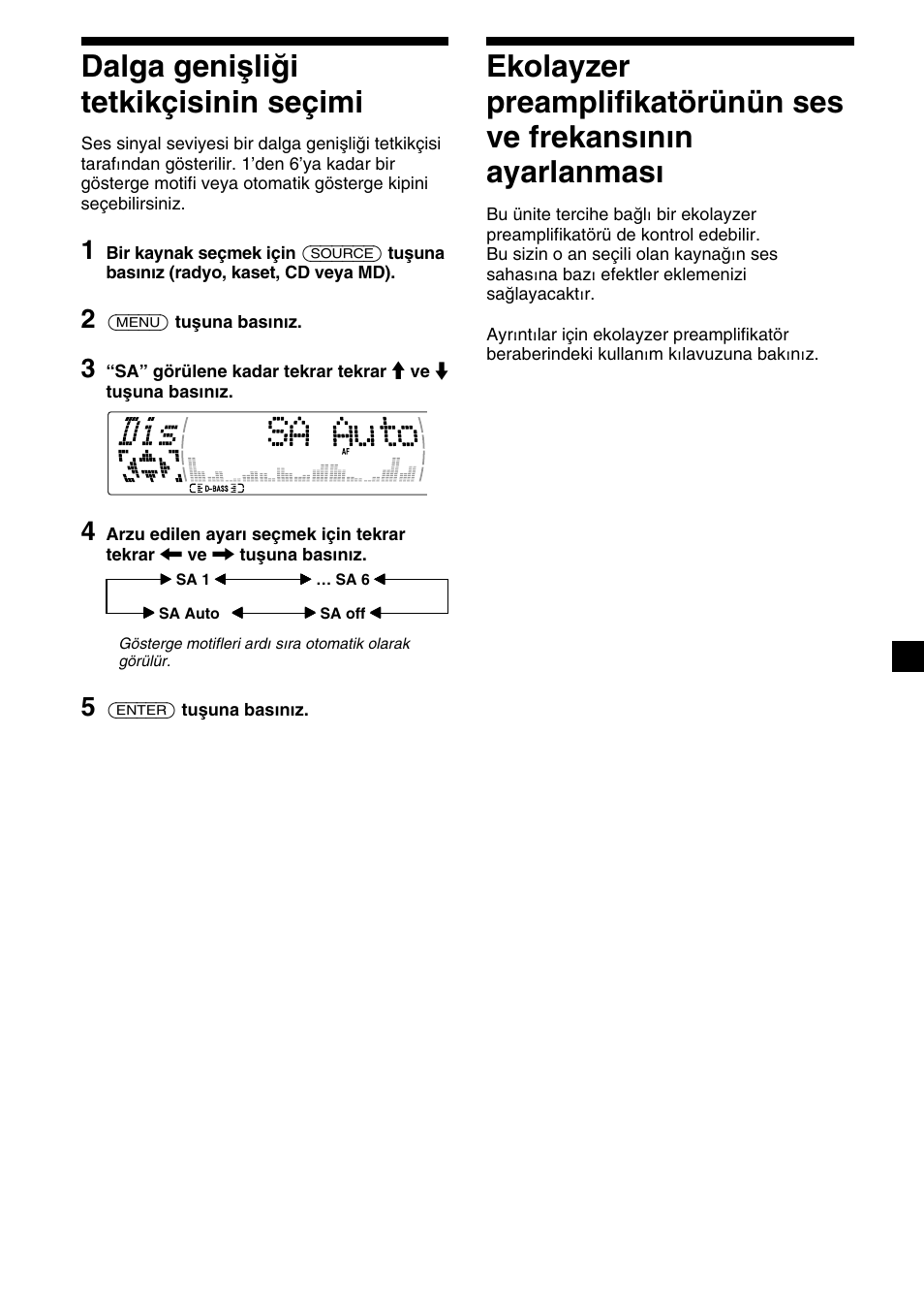 Dalga genişliği tetkikçisinin seçimi | Sony XR-M510 User Manual | Page 151 / 212