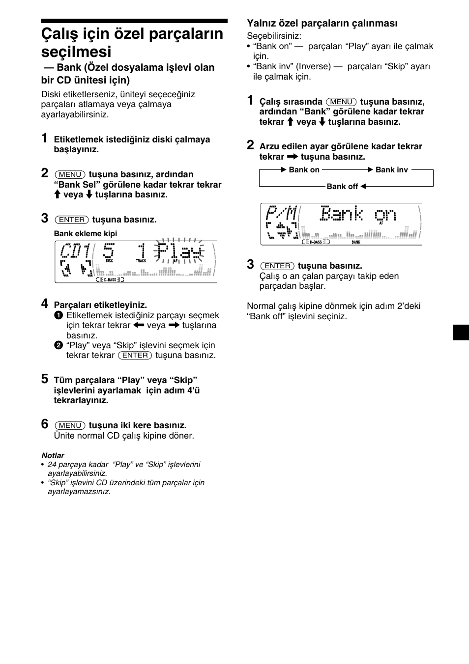 Çalış için özel parçaların seçilmesi | Sony XR-M510 User Manual | Page 157 / 212