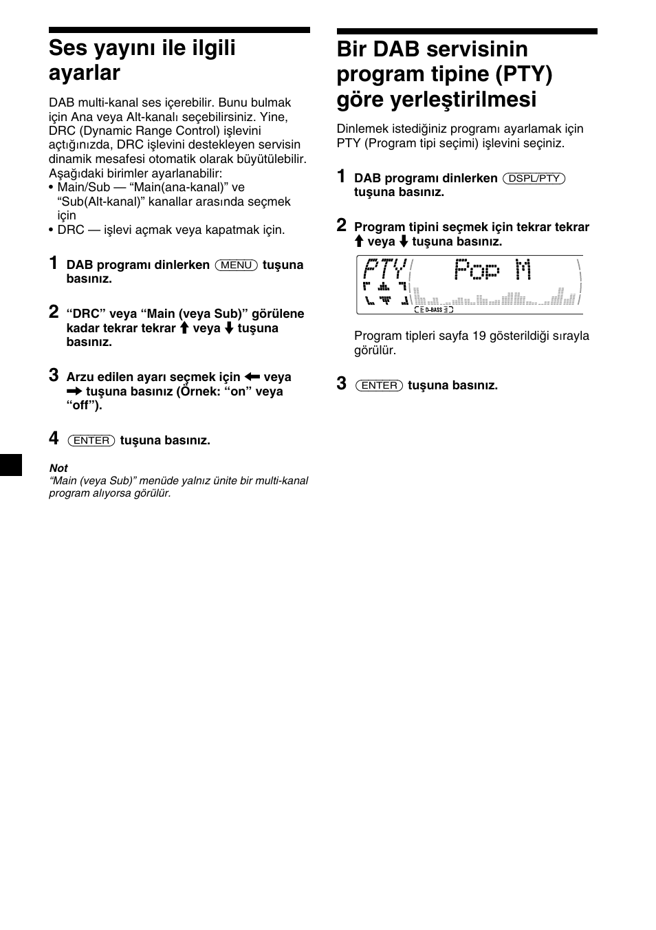 36 ses yayını ile ilgili ayarlar | Sony XR-M510 User Manual | Page 162 / 212