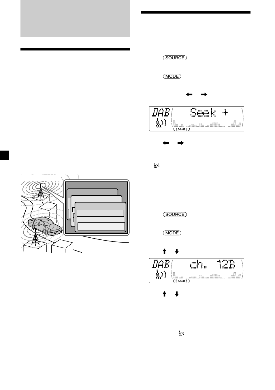 Overview of dab, Basic operations of dab | Sony XR-M510 User Manual | Page 32 / 212