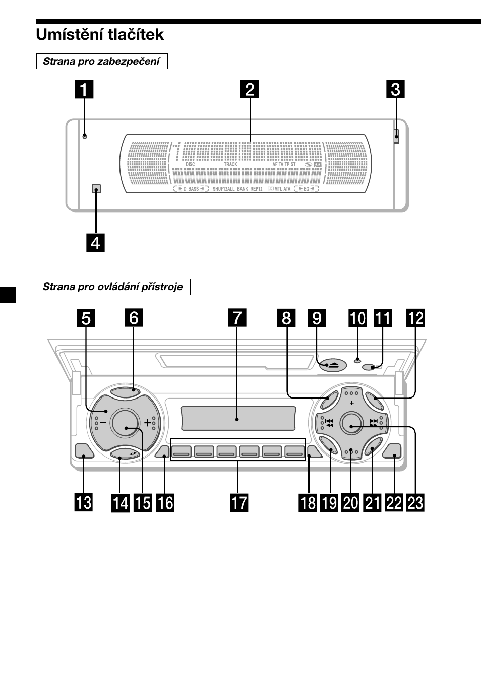 6umístění tlačítek | Sony XR-M510 User Manual | Page 48 / 212