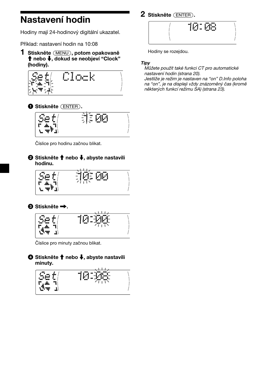 10 nastavení hodin | Sony XR-M510 User Manual | Page 52 / 212