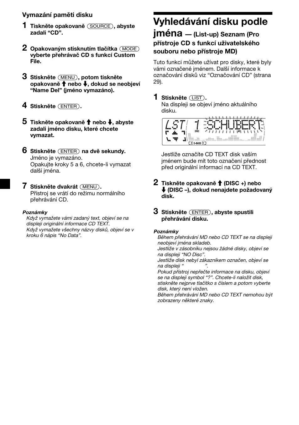Vyhledávání disku podle jména | Sony XR-M510 User Manual | Page 72 / 212