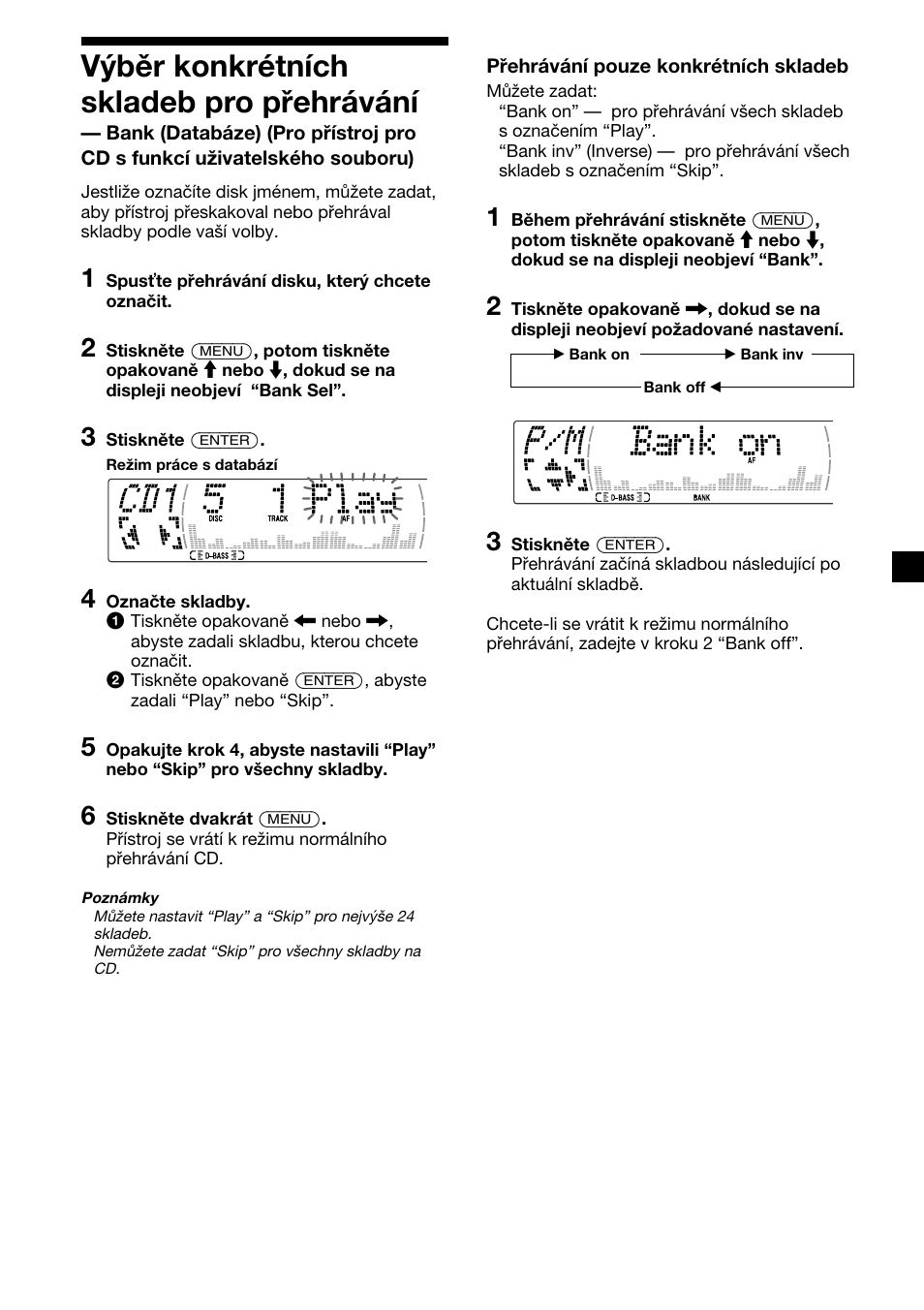Výběr konkrétních skladeb pro přehrávání | Sony XR-M510 User Manual | Page 73 / 212