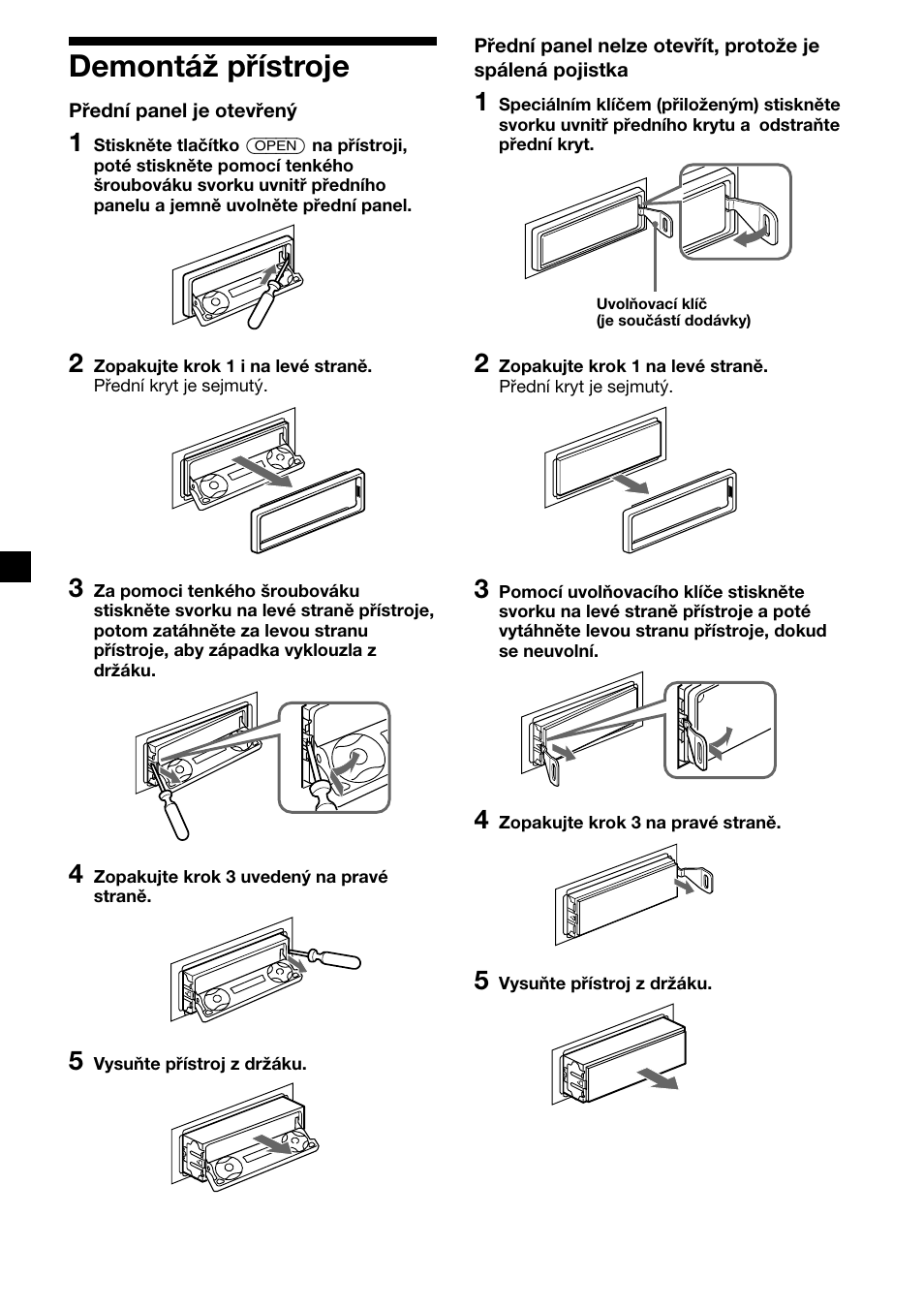 Demontáž přístroje | Sony XR-M510 User Manual | Page 80 / 212