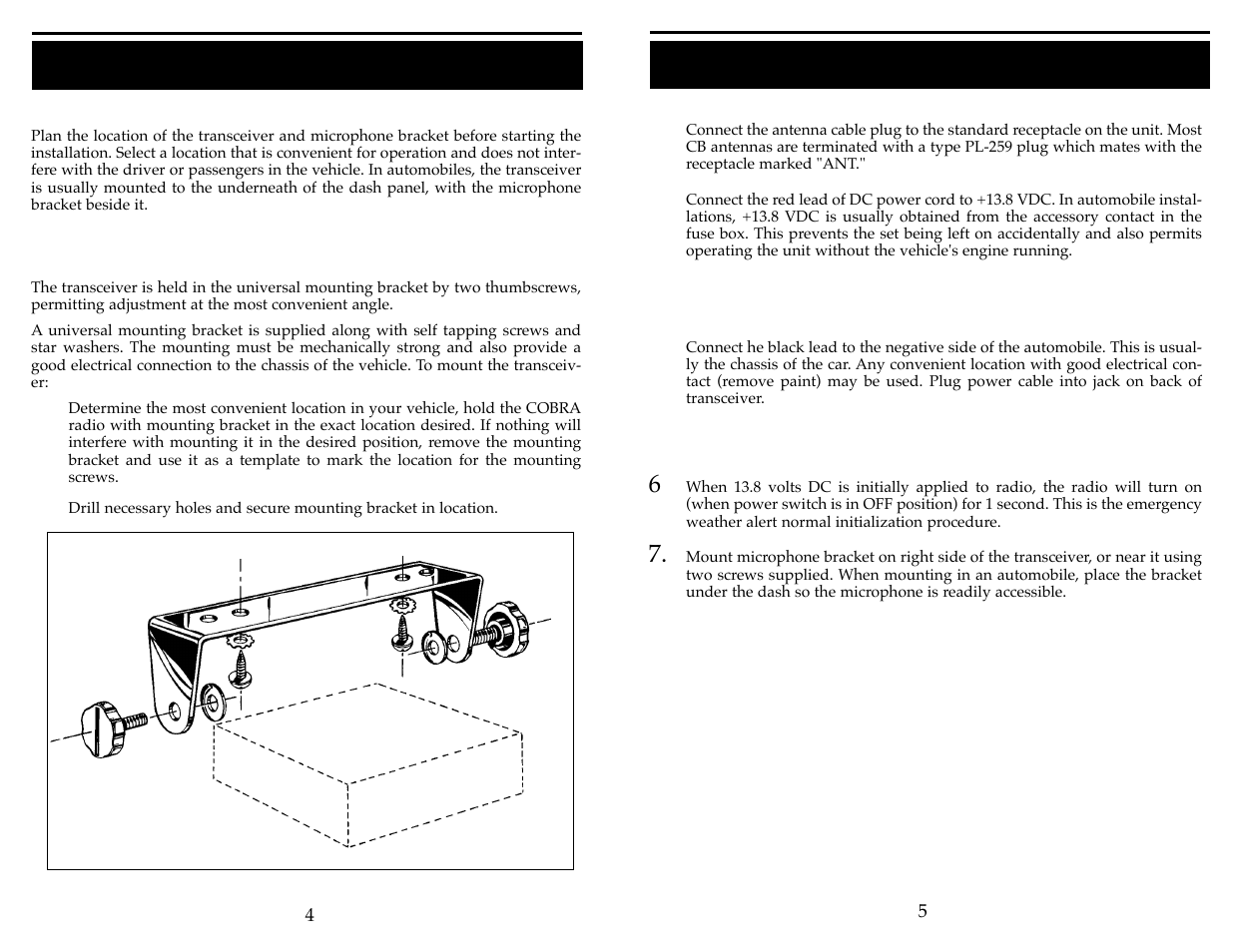 Installation (cont.), Installation | Cobra Electronics 29 WX ST User Manual | Page 4 / 11