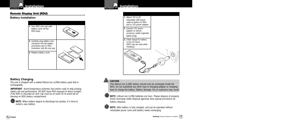 Installation | Cobra Electronics XRS R10G User Manual | Page 8 / 25