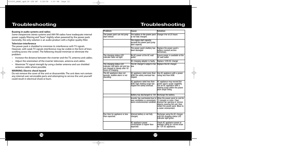 Troubleshooting | Cobra Electronics CJIC 250 User Manual | Page 11 / 12