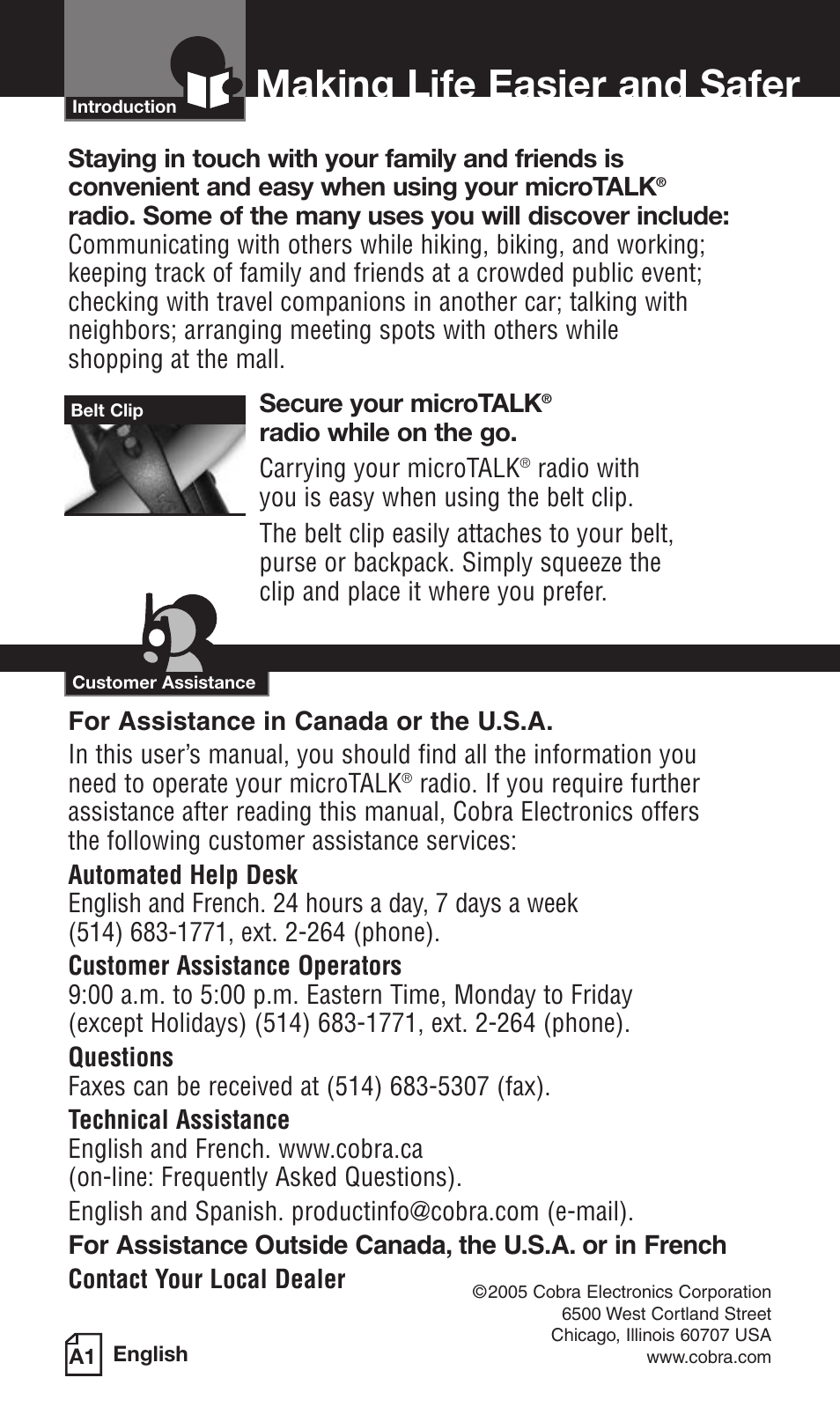 Making life easier and safer | Cobra Electronics PR3800DXC User Manual | Page 2 / 16