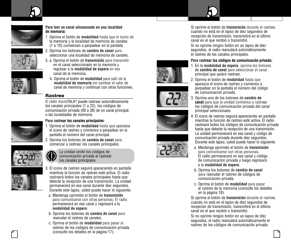 Uso del radio | Cobra Electronics MICROTALK PR4200WX User Manual | Page 26 / 32