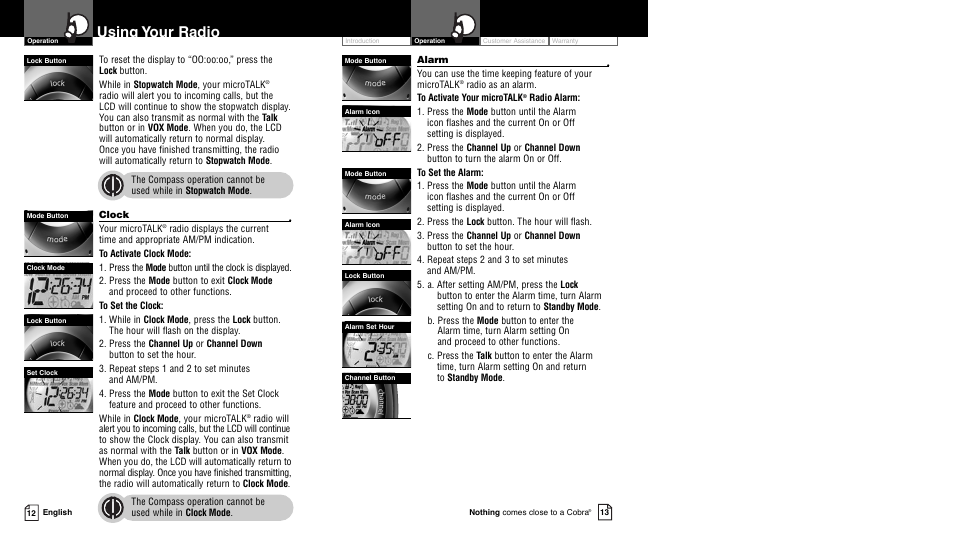 Using your radio | Cobra Electronics PR4250WX User Manual | Page 6 / 14
