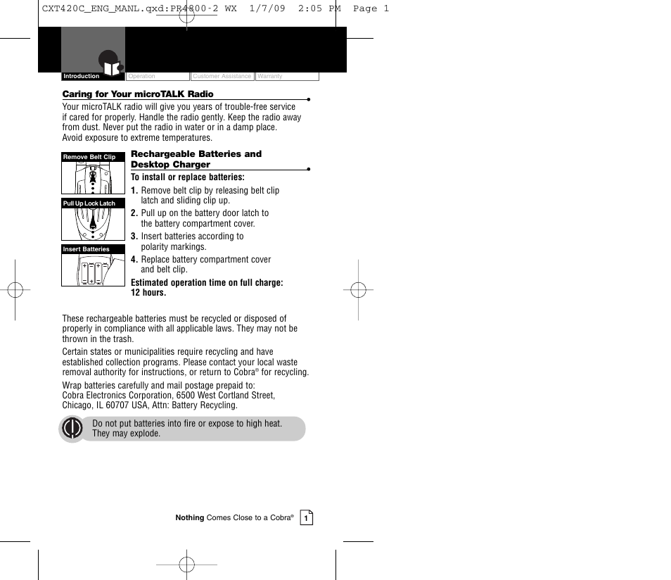 Cobra Electronics COBRA CXT420C User Manual | Page 3 / 15